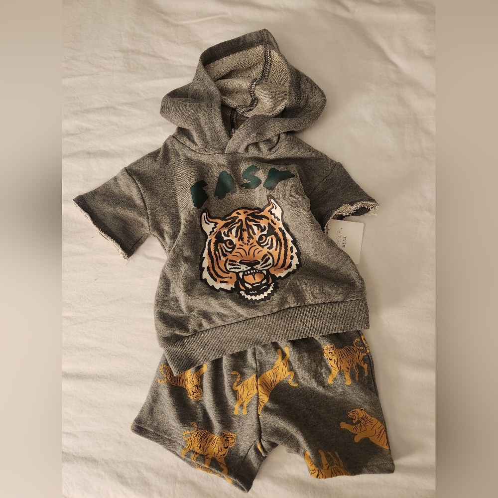 Grayson Threads Gray Tiger Kids Matching Set
